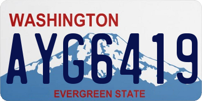 WA license plate AYG6419