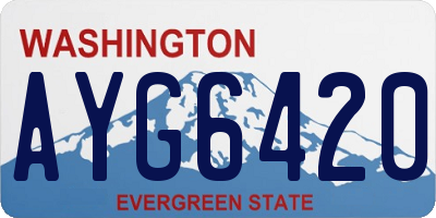 WA license plate AYG6420