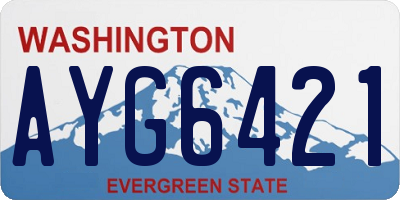 WA license plate AYG6421