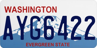 WA license plate AYG6422