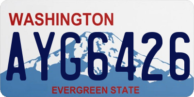 WA license plate AYG6426