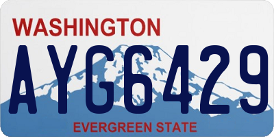 WA license plate AYG6429