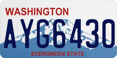 WA license plate AYG6430