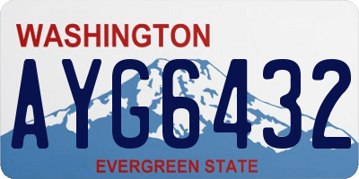 WA license plate AYG6432