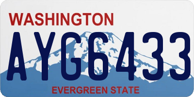 WA license plate AYG6433