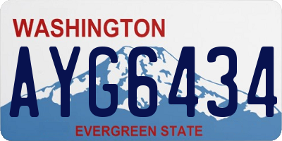 WA license plate AYG6434