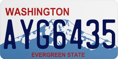 WA license plate AYG6435