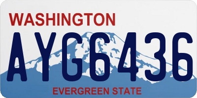 WA license plate AYG6436