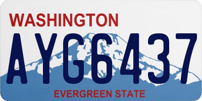 WA license plate AYG6437