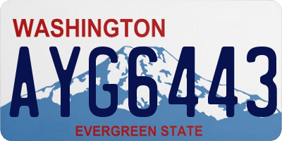WA license plate AYG6443