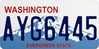 WA license plate AYG6445