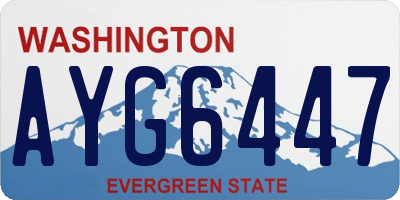 WA license plate AYG6447