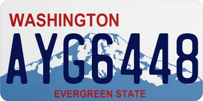 WA license plate AYG6448