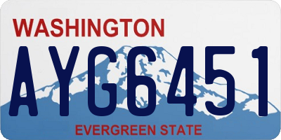 WA license plate AYG6451