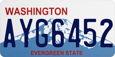 WA license plate AYG6452
