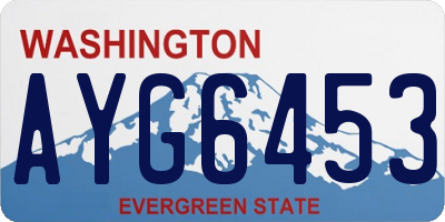 WA license plate AYG6453