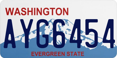 WA license plate AYG6454