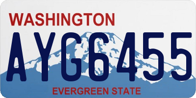 WA license plate AYG6455