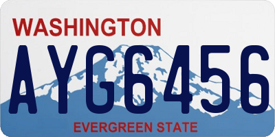 WA license plate AYG6456