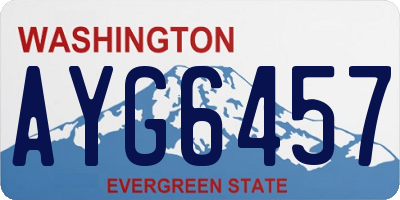 WA license plate AYG6457
