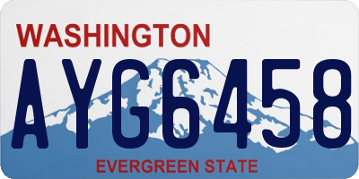 WA license plate AYG6458