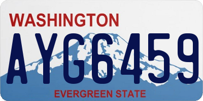 WA license plate AYG6459