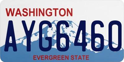 WA license plate AYG6460