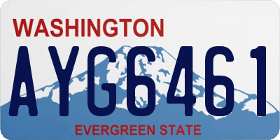 WA license plate AYG6461