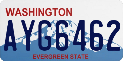 WA license plate AYG6462
