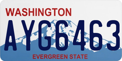 WA license plate AYG6463