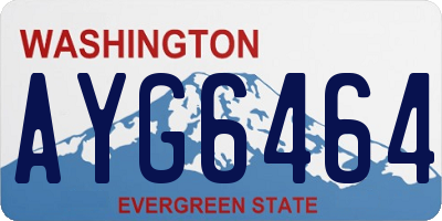 WA license plate AYG6464