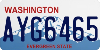 WA license plate AYG6465