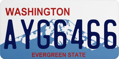 WA license plate AYG6466