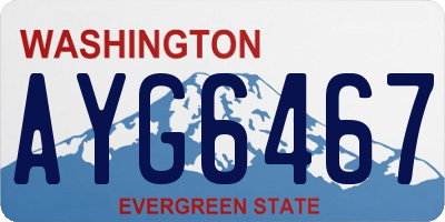 WA license plate AYG6467