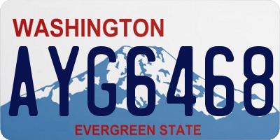 WA license plate AYG6468