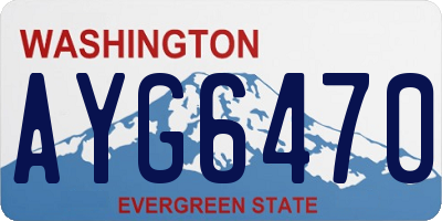 WA license plate AYG6470