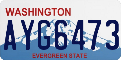 WA license plate AYG6473