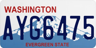 WA license plate AYG6475