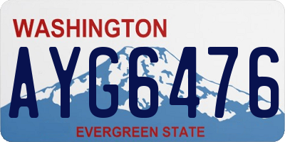 WA license plate AYG6476