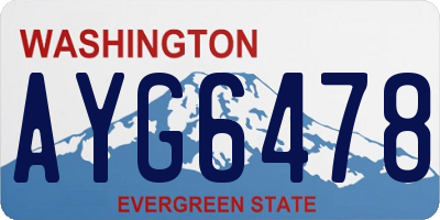 WA license plate AYG6478