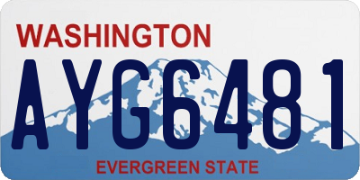 WA license plate AYG6481