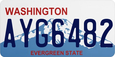 WA license plate AYG6482