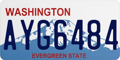 WA license plate AYG6484