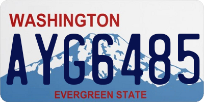 WA license plate AYG6485