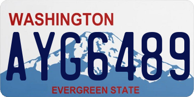 WA license plate AYG6489