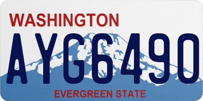 WA license plate AYG6490