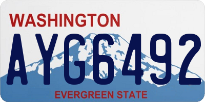 WA license plate AYG6492