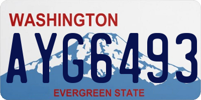 WA license plate AYG6493