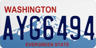 WA license plate AYG6494