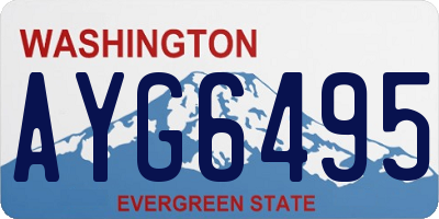 WA license plate AYG6495